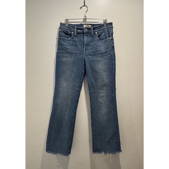 Madewell Womens Jeans Size 29 Cali Demi Boot Denim Jeans Stretch Frayed Hem READ - Picture 1 of 9